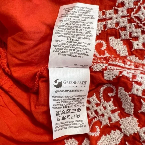 New Boden Square Neck Rara Dress in Firecracker New With Tag Size 6 Embroidered - Picture 9 of 16